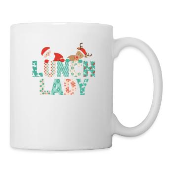 Mittagessen Dame Lustige Weihnachtsbaum Weihnacht - Tasse - Weiß - Rechts