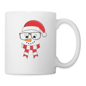 Funny Christmas Snowman Face Leopard - Mug - white - Right