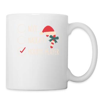 Netter frecher Eishockeyspieler Weihnachten - Tasse - Weiß - Rechts