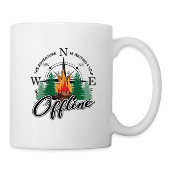 Offline Camping ist für Camper in der wilden Natur - Tasse - Weiß - Rechts