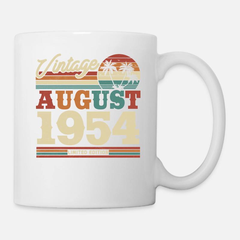 Vintage Geburtstagsgeschenk August 1954 - Tasse - Weiß