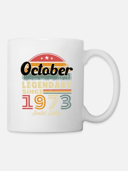 Cadeau Les légendes sont nées en Octobre 1973 - Mug blanc - blanc