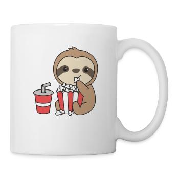 Sloth Popcorn Time animaux drôles dans la restauration rapide - Mug blanc - blanc - Droite