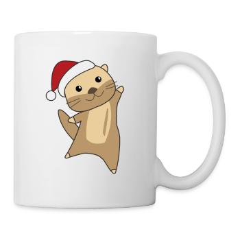 Loutre Noël Neige Hiver Animaux Loutre Loutre - Mug blanc - blanc - Droite