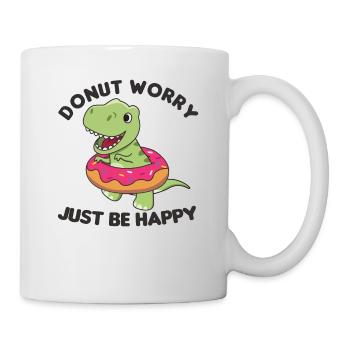 Süßer Dino T-Rex lustige Tiere in Donut Wortspiel - Tasse - Weiß - Rechts
