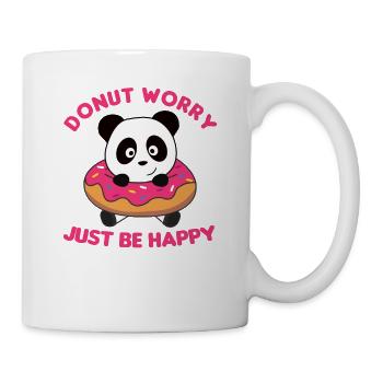 Süßer Panda lustige Tiere in Donut pink - Tasse - Weiß - Rechts