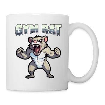 Gym Rat Bodybuilding Kraftsport lustiges Fitness - Tasse - Weiß - Rechts