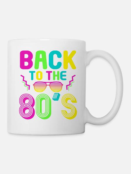80er Motto Party Back to the 80s Jahre Kostüm - Tasse - Weiß
