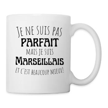 Pas parfait mais Marseillais, cadeau homme humour - Mug blanc - blanc - Droite