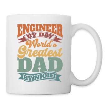 Engineer By Day, World's Greatest Dad By Night - Mug - white - Right