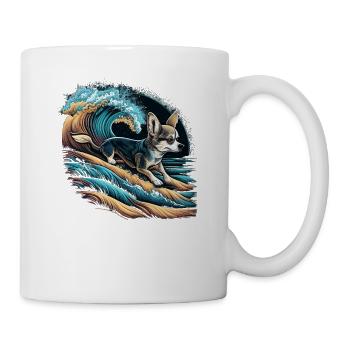 Chihuahua | Surf Cool Planche Surfeur Océan Chien - Mug blanc - blanc - Droite