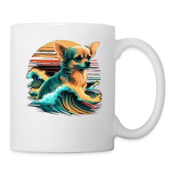 Chihuahua | Surf Cool Planche Surfeur Océan Chien - Mug blanc - blanc - Droite