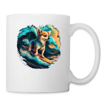 Chihuahua | Surf Cool Planche Surfeur Océan Chien - Mug blanc - blanc - Droite