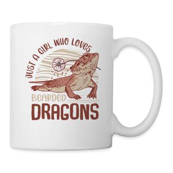 Just A Girl Who Loves Bearded Dragons Lizard Lover - Tasse - Weiß - Rechts