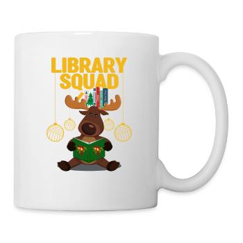 Library Squad Reindeer Christmas Funny Book - Mug - white - Right