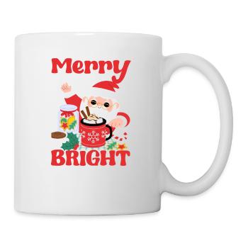 Fröhliche und helle rosa lustige Weihnachten Santa - Tasse - Weiß - Rechts