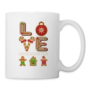 Love Kindergarten Gingerbread Man Christmas Teaching - Mug - white - Right
