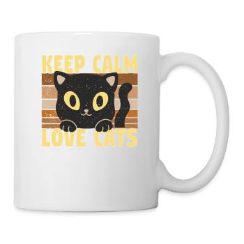 Domestic Cat Shorthair Maine Coon Siamese Cat Cat - Mug - white - Right