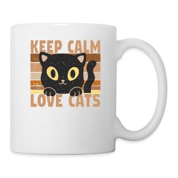 Domestic Cat Shorthair Maine Coon Siamese Cat Cat - Mug - white - Right