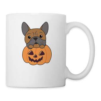 Bulldog in pumpkin cute dogs Happy Halloween - Mug - white - Right