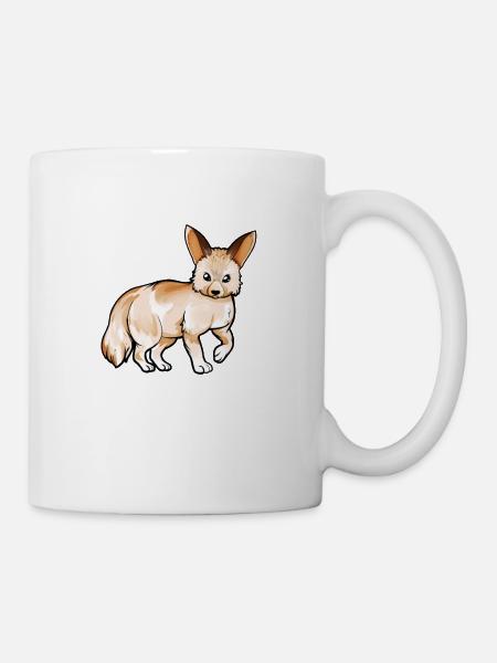 Zeichnung eines Fennek - Tasse - Weiß