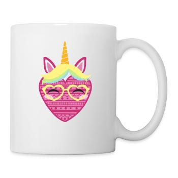 Mignon Licorne Coeur Saint-Valentin Cœurs Licornes - Mug blanc - blanc - Droite