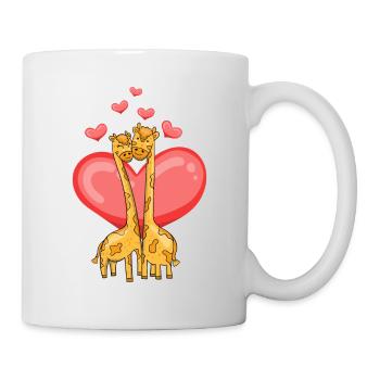 Giraffe Love Kissing Giraffen Cute Wild Animal - Mug - white - Right