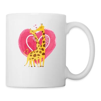 Girafe Amour Baiser Girafe Animal sauvage mignon - Mug blanc - blanc - Droite