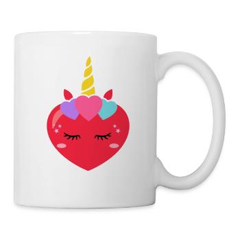 Cute Unicorn Heart Valentine's Day Hearts Unicorns - Mug - white - Right