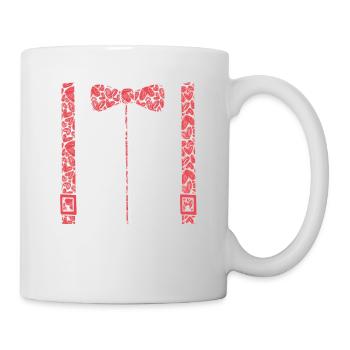 Valentinstag Hosenträger Herzen Fliege Lustig - Tasse - Weiß - Rechts