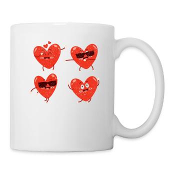 Dancing Hearts Dab Défi de danse Dab Dab Saint-Valentin - Mug blanc - blanc - Droite