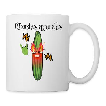 Rocker,rockergurke,party, heavy metal, Gurke - Tasse - Weiß - Rechts