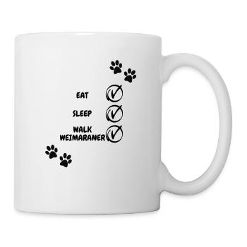 Essen, schlafen und gehen Sie mit Ihrem Hund spazieren! - Tasse - Weiß - Rechts