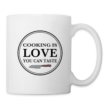 Cuisiner en cuisine avec le chef - Mug blanc - blanc - Droite