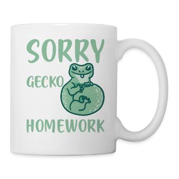 Désolé mon gecko léopard a mangé mes devoirs Lézard Amour - Mug blanc - blanc - Droite