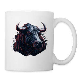 Tête de taureau de vache - Mug blanc - blanc - Droite
