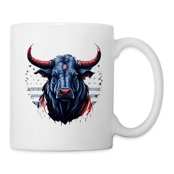 Tête de taureau de vache - Mug blanc - blanc - Droite
