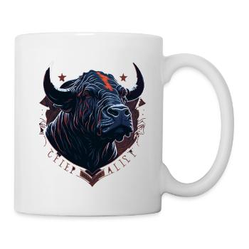 Tête de taureau de vache - Mug blanc - blanc - Droite