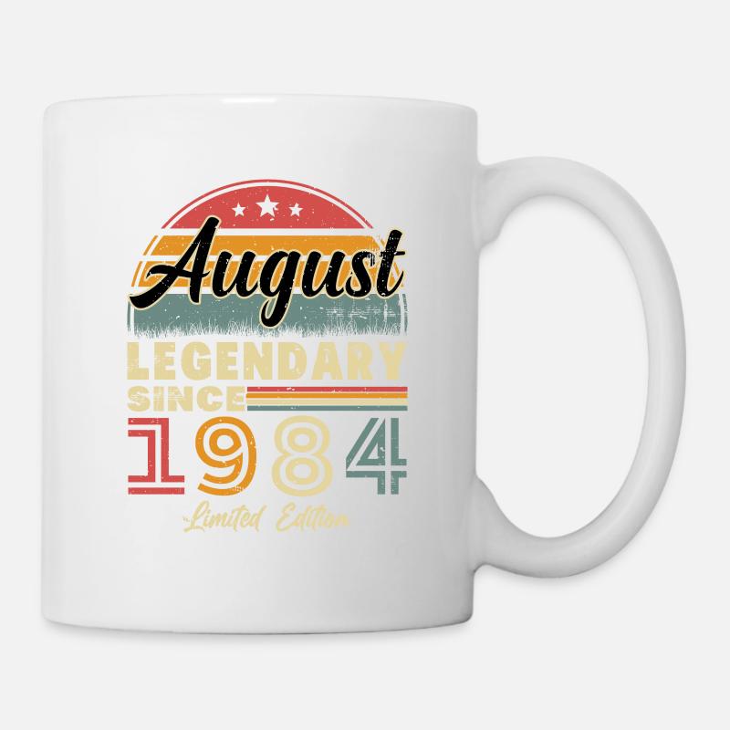 Août 1984 Vintage Anniversaire Rétro - Mug blanc - blanc