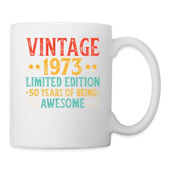 Vintage 1973 Limitierte Auflage 50 Jahre alte Geschenke - Tasse - Weiß - Rechts