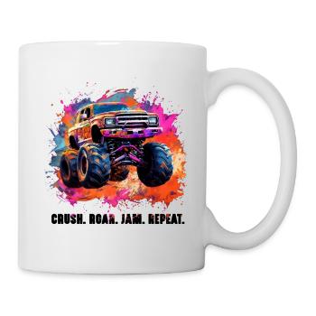 Truck Big Retro Race Dad Trucker Lover Jam Vintage - Mug - white - Right