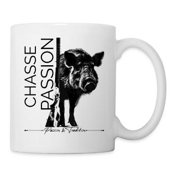 Chasse aux sangliers passion tradition - Mug blanc - blanc - Droite