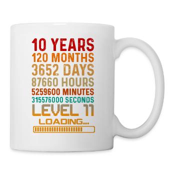 10 Years Birthday 120 Months Level 11 Loading - Mug - white - Right