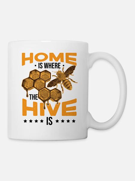 Zuhause ist, wo der Bienenstock ist - Tasse - Weiß
