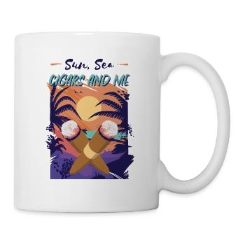 Zigarre Rauchen Zigarren Raucher - Tasse - Weiß - Rechts