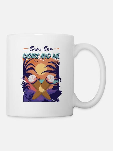 Zigarre Rauchen Zigarren Raucher - Tasse - Weiß