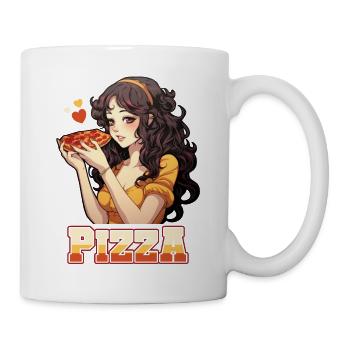 Pizza Lover Young Girl Anime Manga Pizza - Mug blanc - blanc - Droite