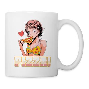 Pizza Lover Young Girl Anime Manga Pizza - Mug blanc - blanc - Droite