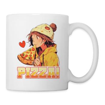 Pizza Lover Young Girl Anime Manga Pizza - Mug blanc - blanc - Droite