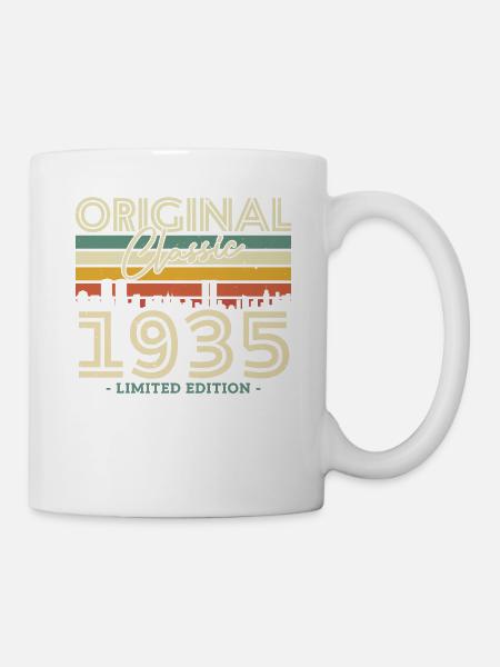 Vintage Geburtstagsgeschenk 1935 88/89 Jahre - Tasse - Weiß